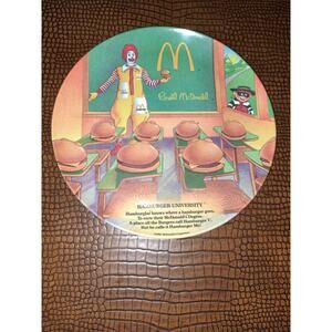 VINTAGE! 1989 McDonald's Plate-Hamburger University